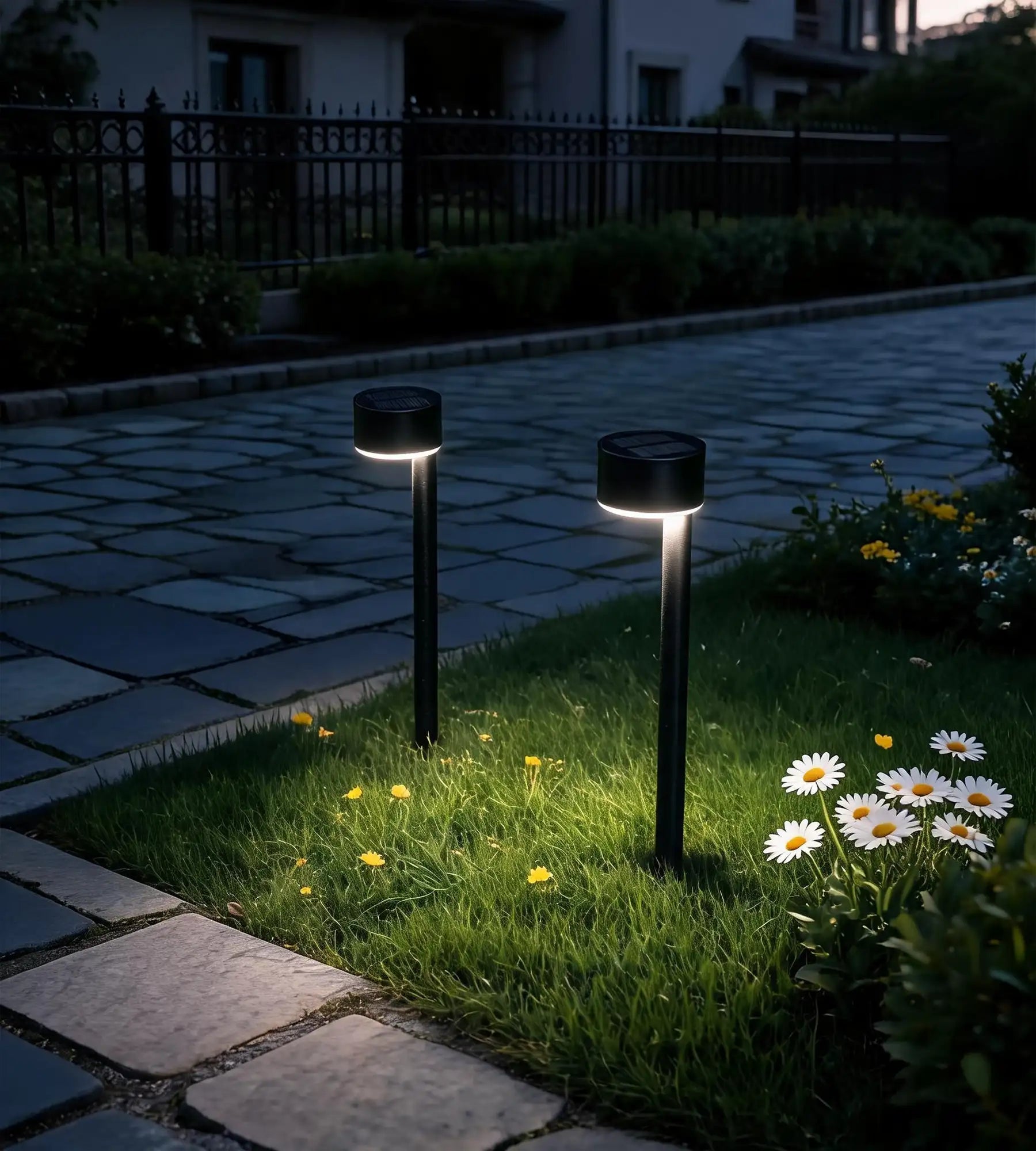 2er-Set Solar-LED-Bodenleuchten QUEEN 30 cm – mit Erdspieß – 100 Lumen — 2