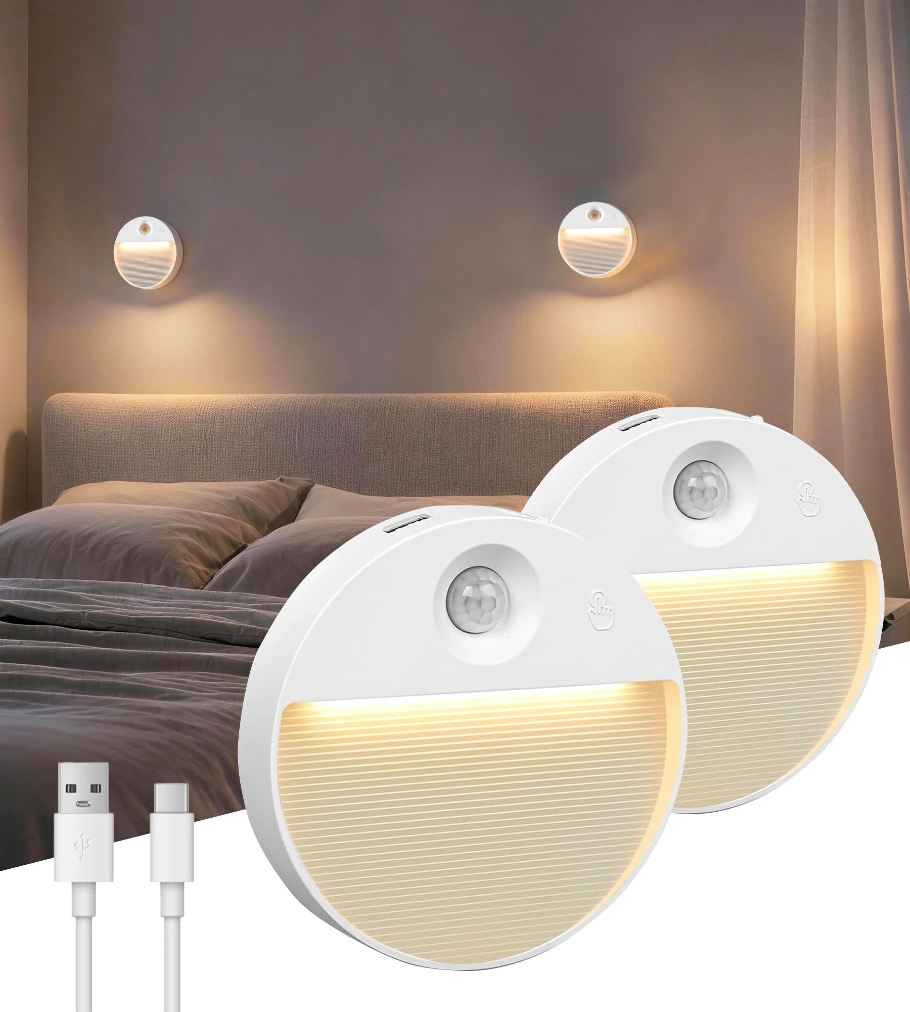 2er-Set LED-Nachtlichter NEO mit Bewegungsmelder – Innenbereich — 3