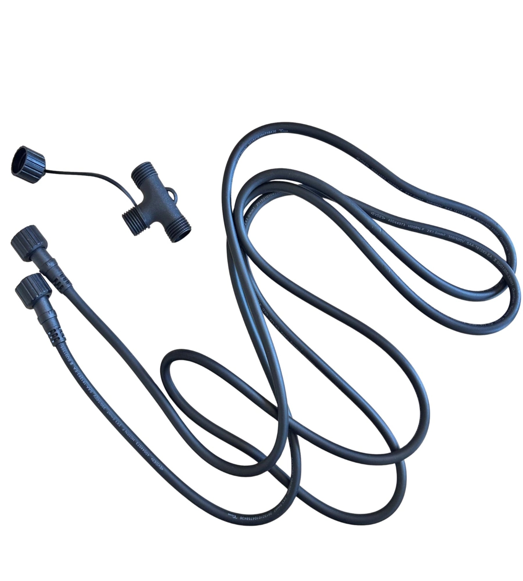 Verlängerungskabel 2,5 m und wasserdichter T-Verbinder IP65 für die Lumihome Plug&Play-Serie 12V
