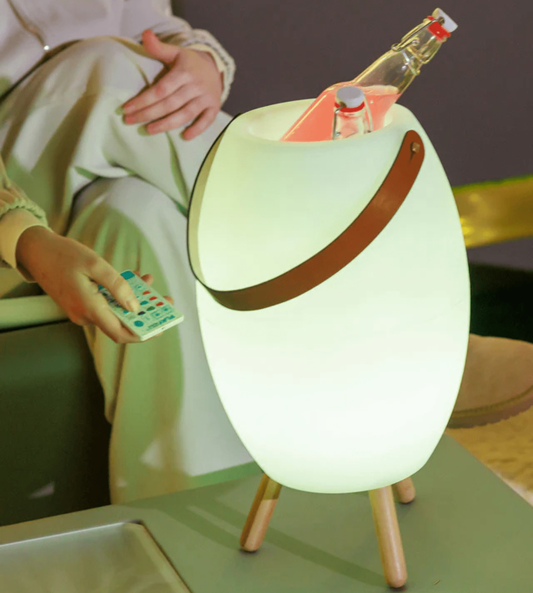 Seau à bouteille lumineux APOLO - Hauts-parleurs intégrés - Éclairage blanc et multicouleur réglable — 2