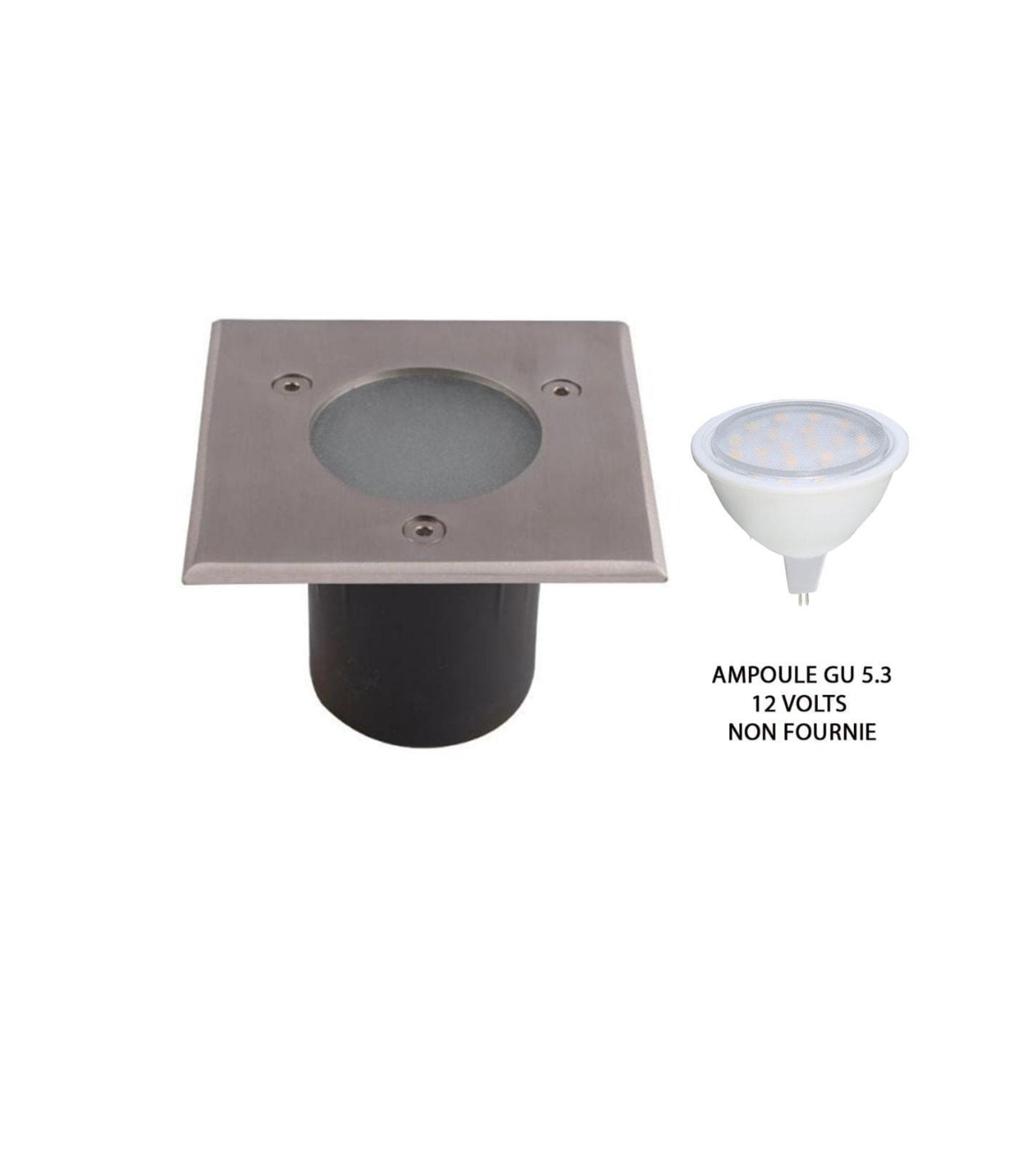 Bodeneinbaustrahler für den Poolbereich, GU5.3 wechselbar – 12 V – 10 cm, quadratisch — 5
