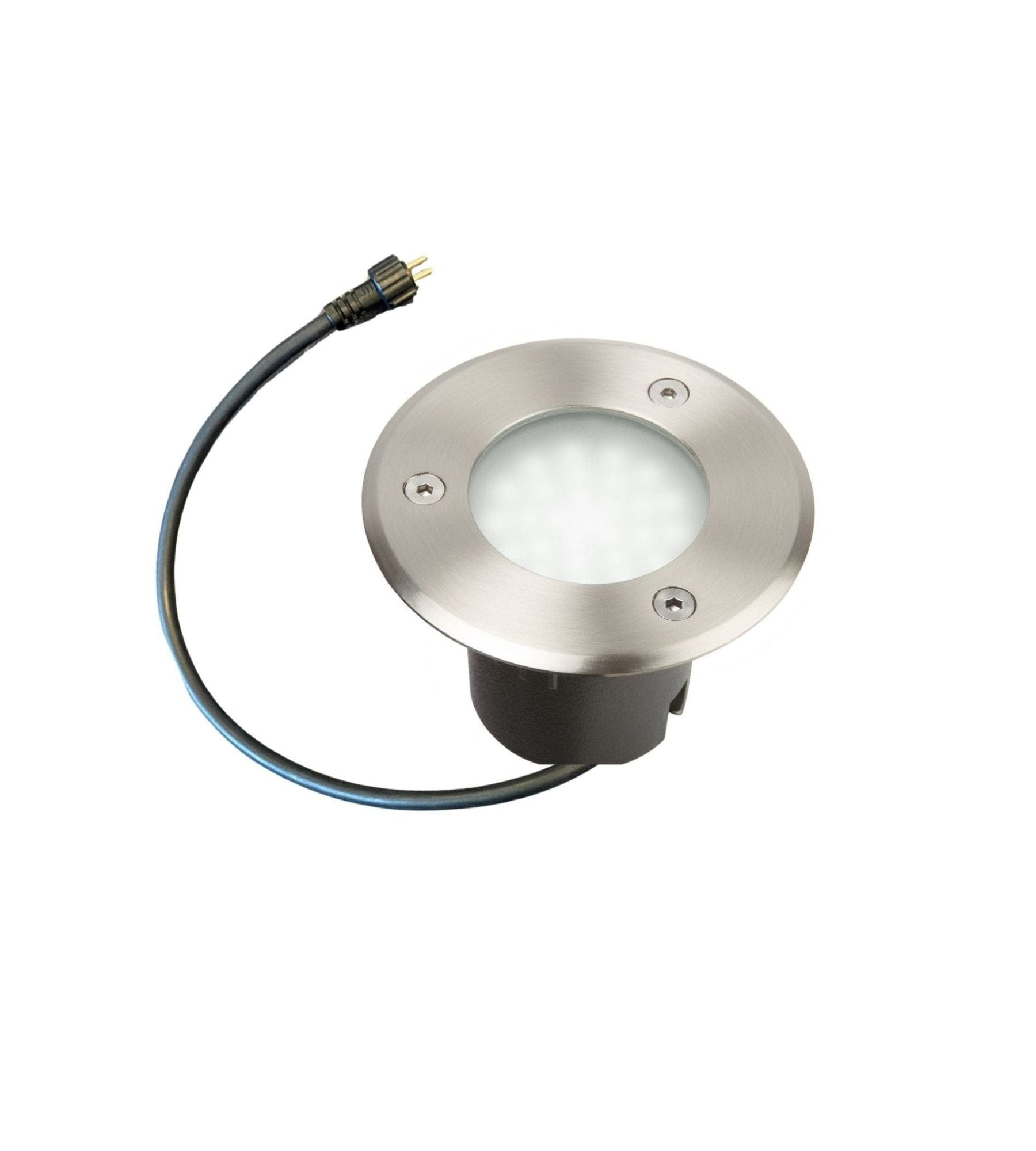 Bodeneinbaustrahler mit integrierten LEDs für den Poolbereich, Ø 10 cm – 12V – 500 Lumen