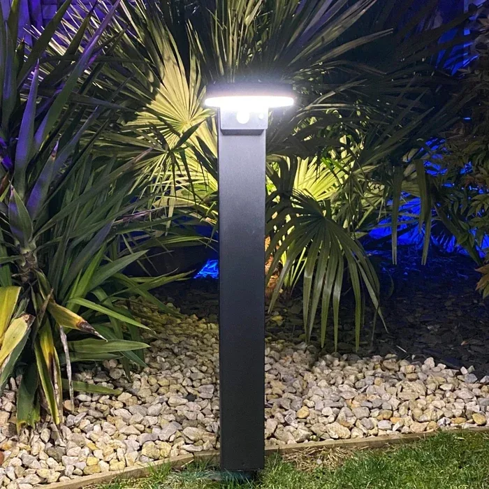 Paletto solare da esterno a LED DAYTONA, Nero, 50 cm, con rilevatore - 3 modalità di illuminazione da 100 a 1000 lumen — 2