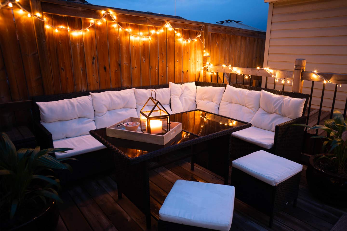 Dekorative Beleuchtung für Ihre Terrasse