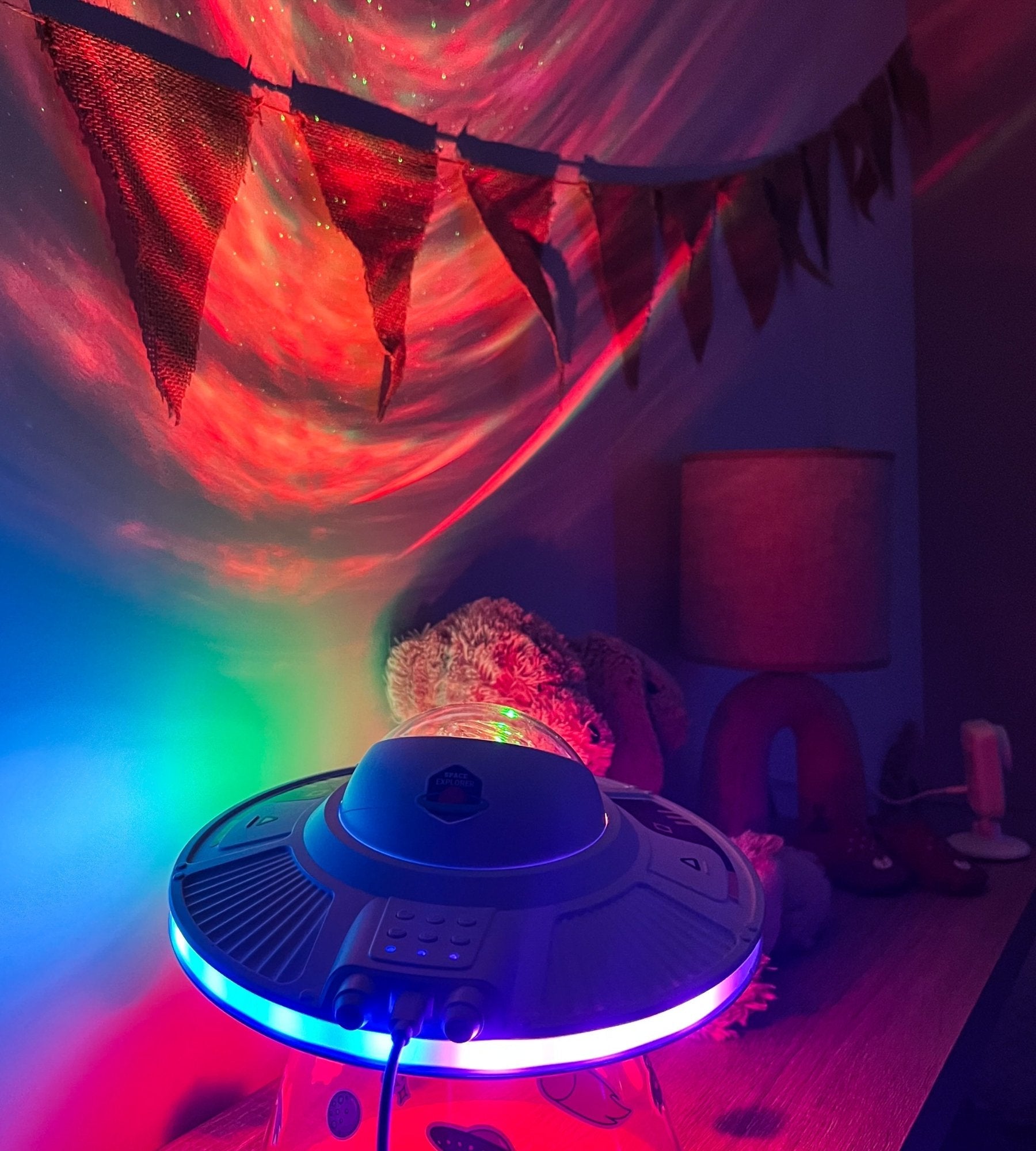 LED-Nachtlicht-Projektor SPACELITE – 8 Leuchtmodi – integrierter Lautsprecher — 3