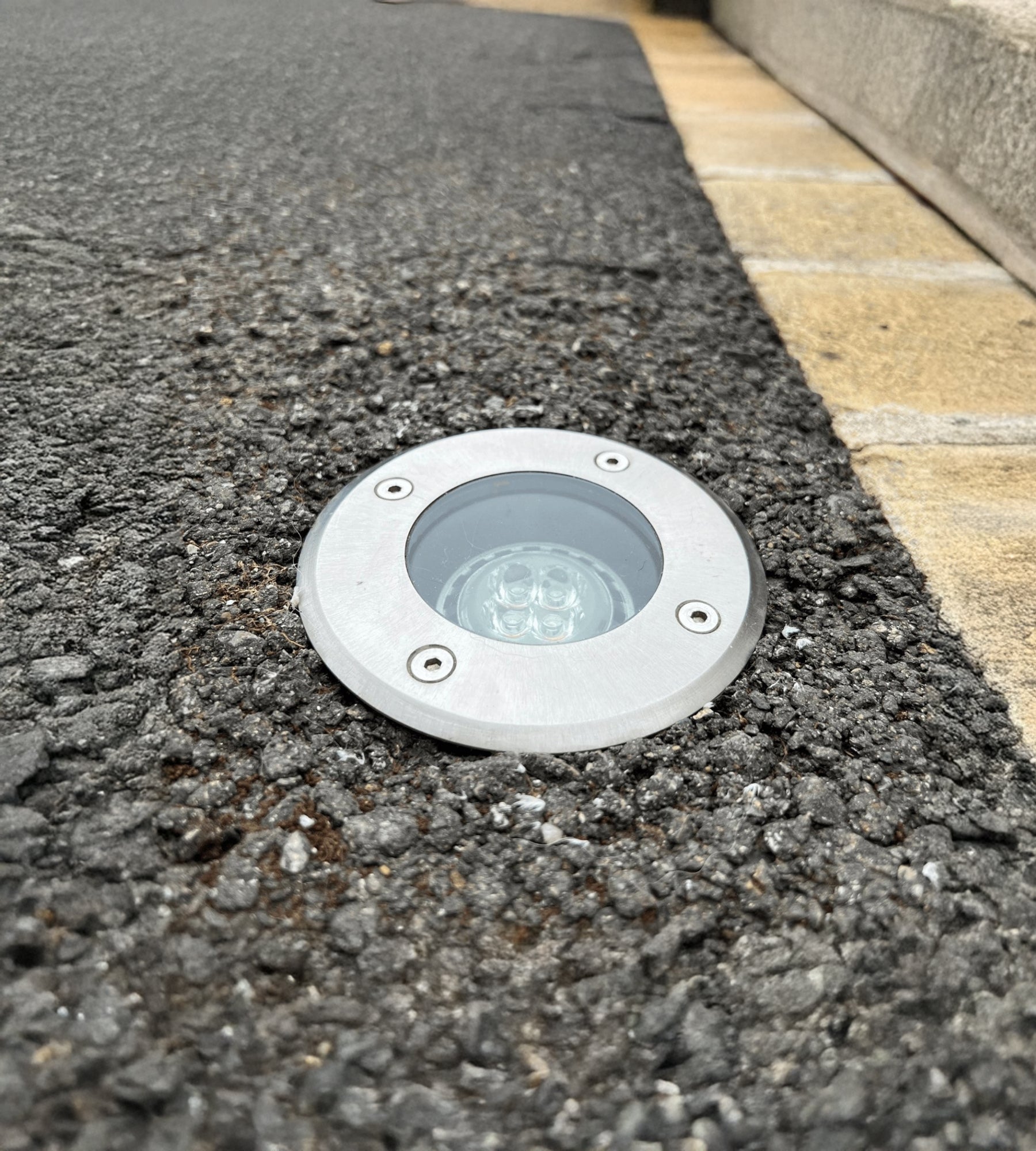 Projetor de embutir exterior em aço inoxidável ALFA_11 - 230V - Ø 11 cm - Suporte de lâmpada GU10 - Sem cabo